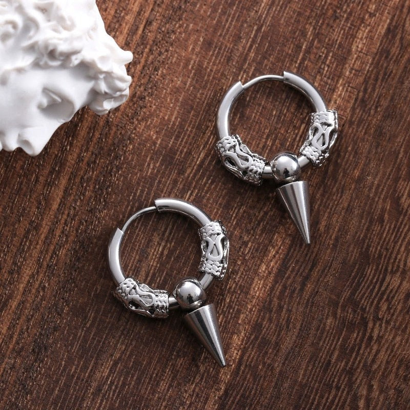 Men Stainless Steel Hoop Earrings