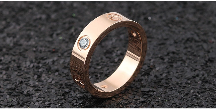Cross Stainless Steel Ring With Stone
