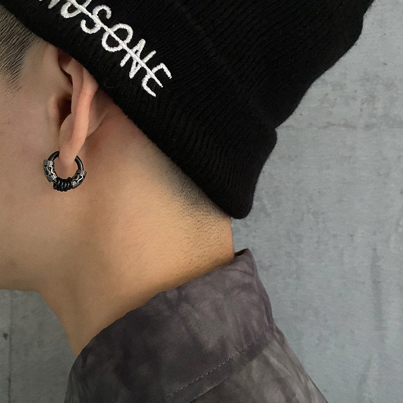 Men Stainless Steel Hoop Earrings