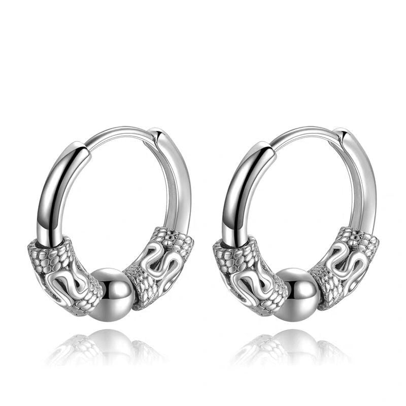 Men Stainless Steel Hoop Earrings