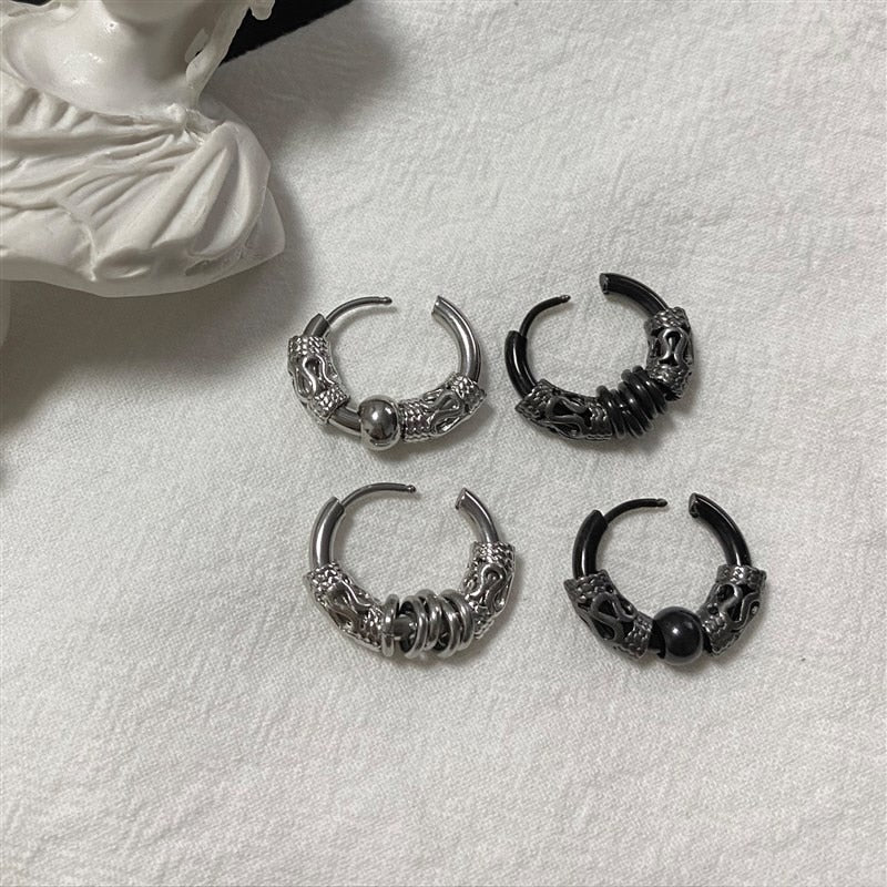 Men Stainless Steel Hoop Earrings