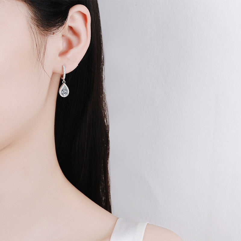 Moissanite Diamond Sterling Silver Earring