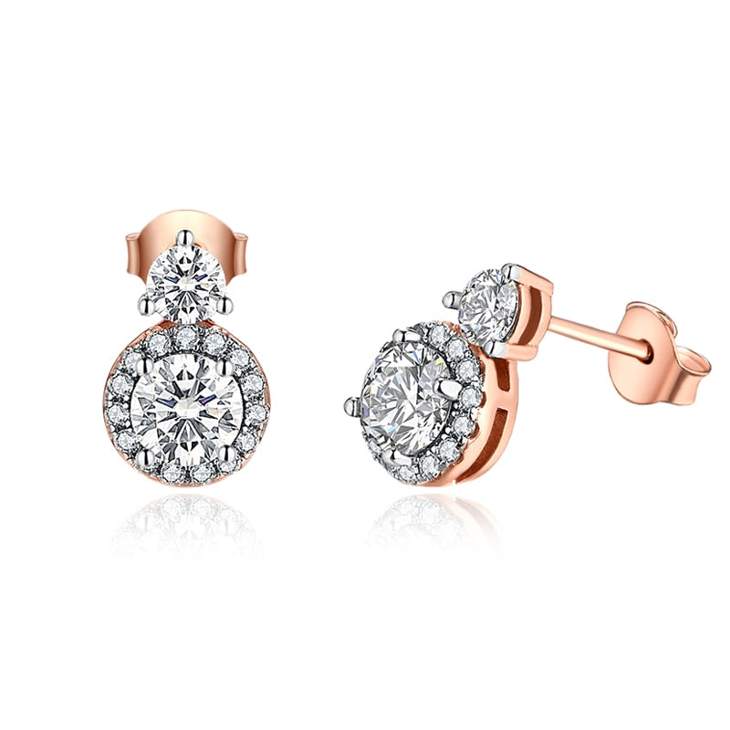 Moissanite Diamond with Silver Earrings