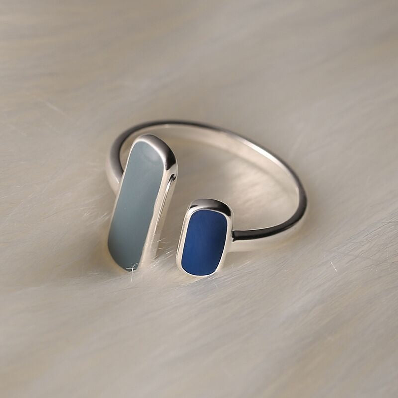 Silver Blue Stone Ring
