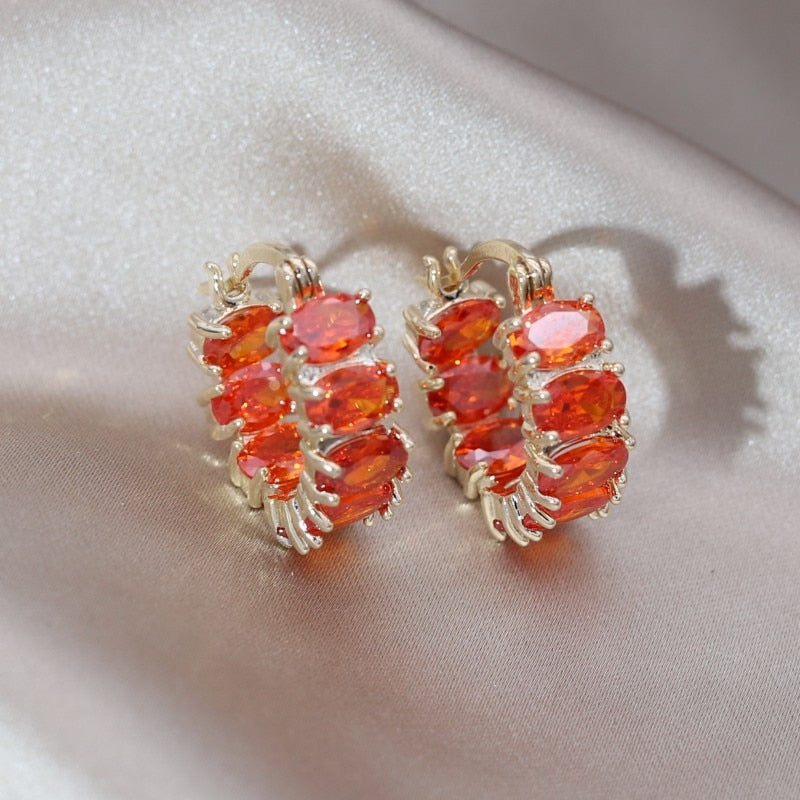 Zircon Round Earrings