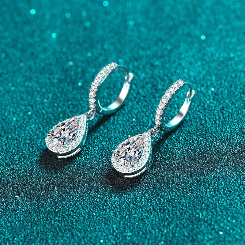 Moissanite Diamond Sterling Silver Earring