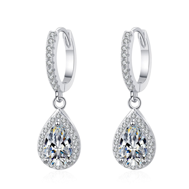 Moissanite Diamond Sterling Silver Earring