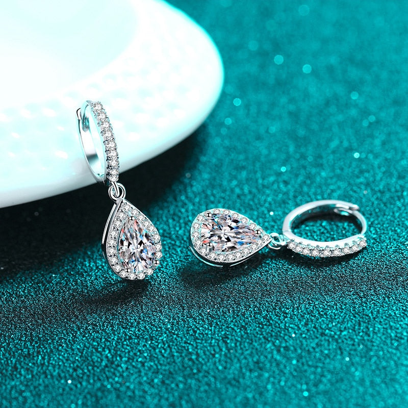 Moissanite Diamond Sterling Silver Earring