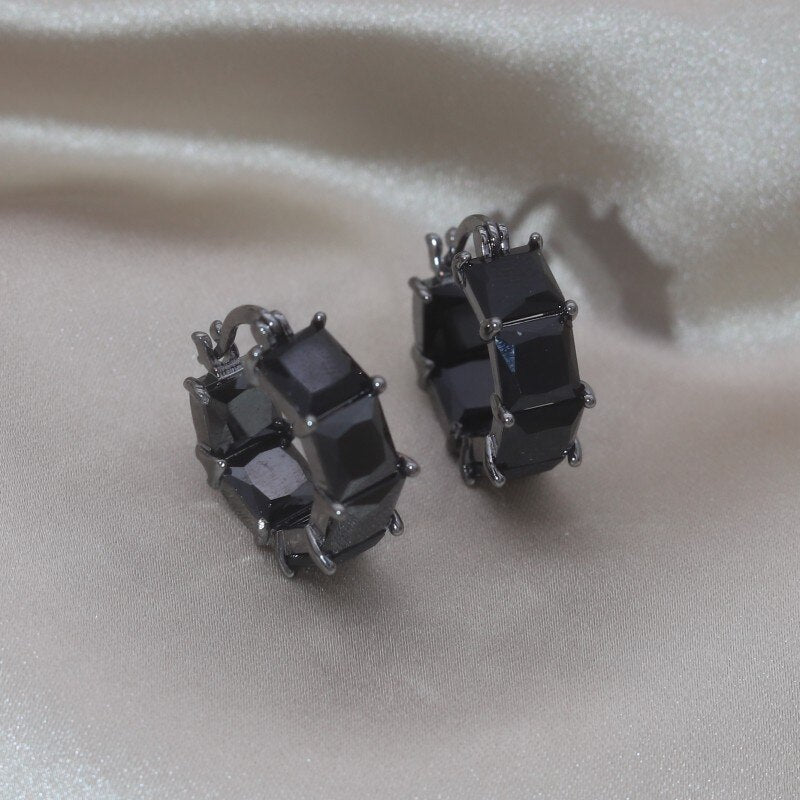 Zircon Round Earrings