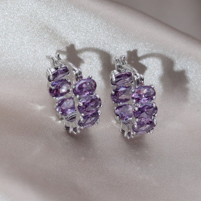 Zircon Round Earrings