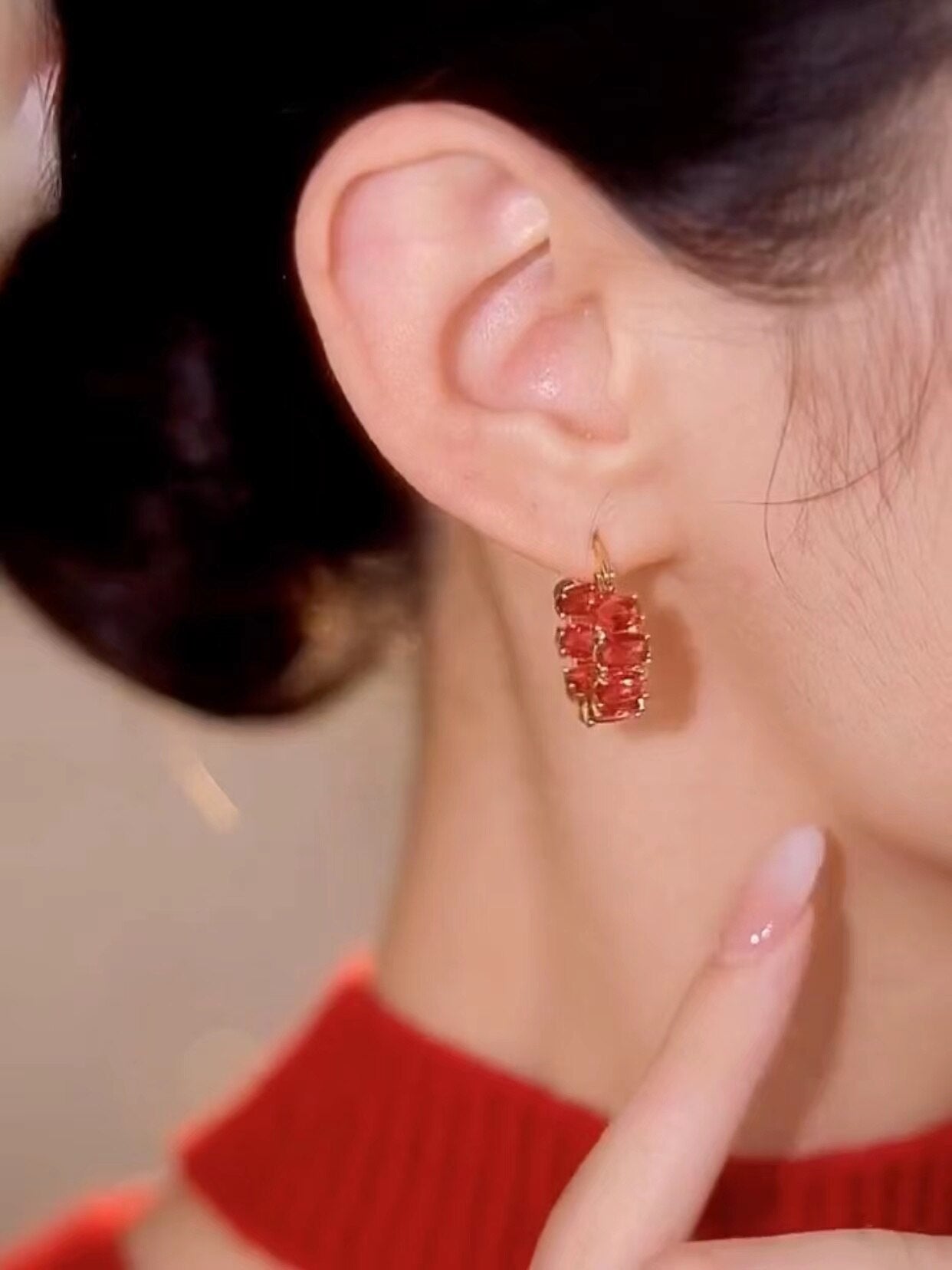 Zircon Round Earrings