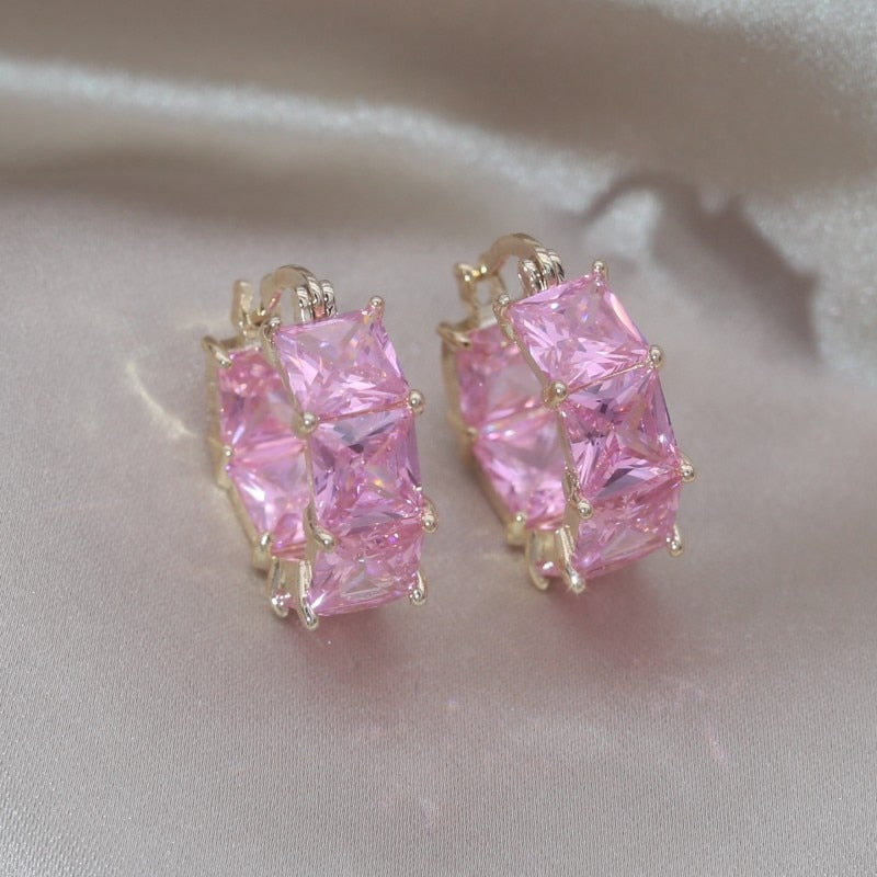 Zircon Round Earrings