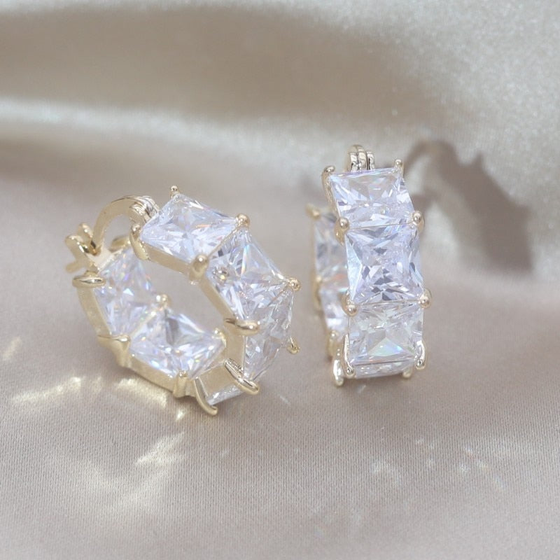 Zircon Round Earrings