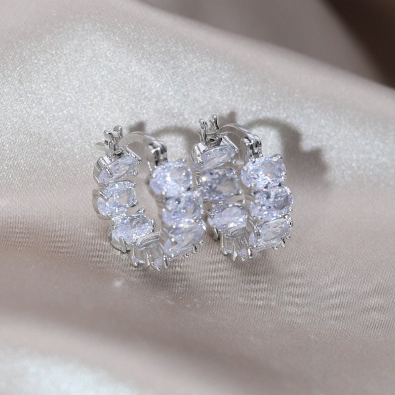 Zircon Round Earrings