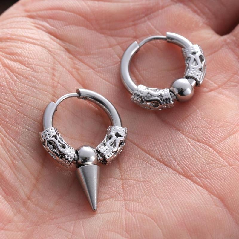 Men Stainless Steel Hoop Earrings