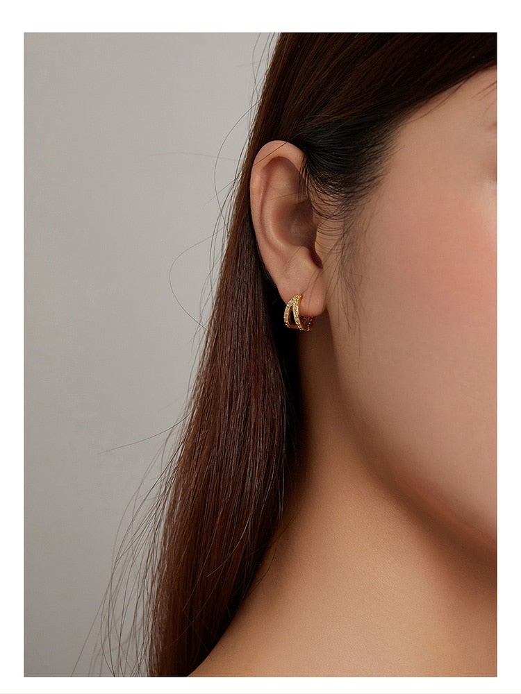Gold/Silver Crystal Double Earring