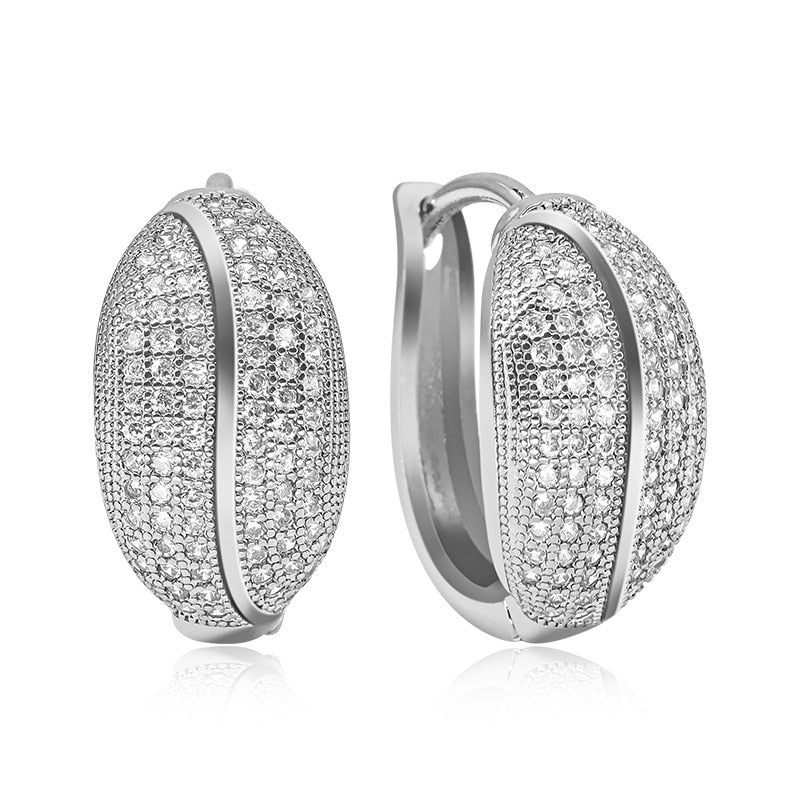 Diamond Zircon 18K Gilded Earrings