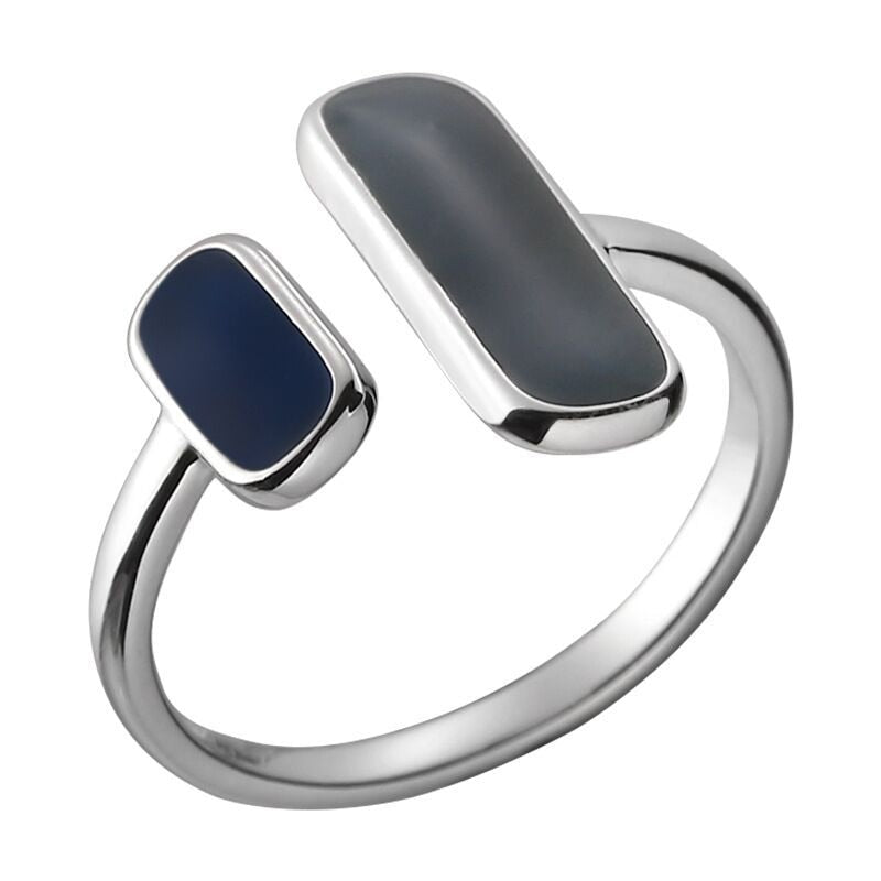 Silver Blue Stone Ring