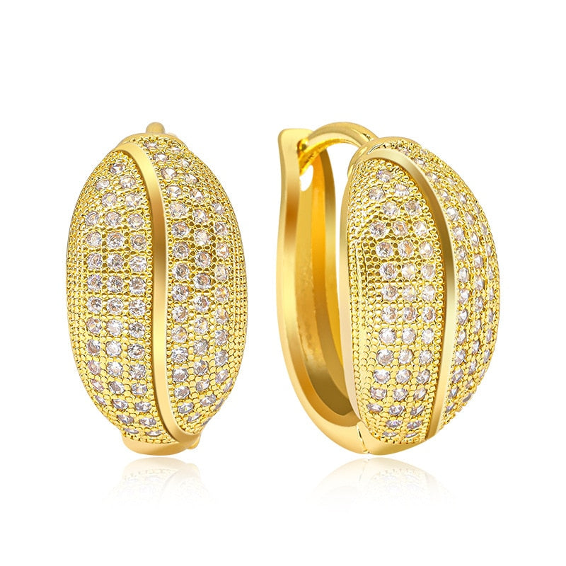 Diamond Zircon 18K Gilded Earrings